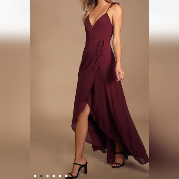 Lulus High Low Wrap Dress - Picture 1 of 4